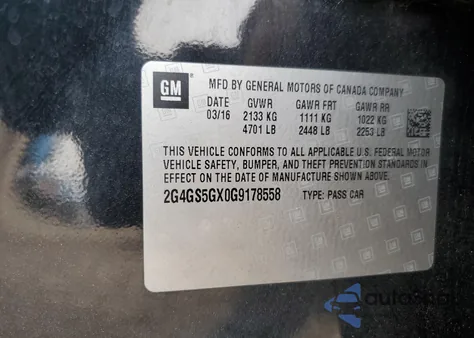 2016 Buick Regal Premium from USA, damaged, VIN 2G4GS5GX0G9178558